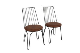 Hanah Home Ada 275 V2 - Juego de 2 Sillas de Estilo Bohemio en Negro